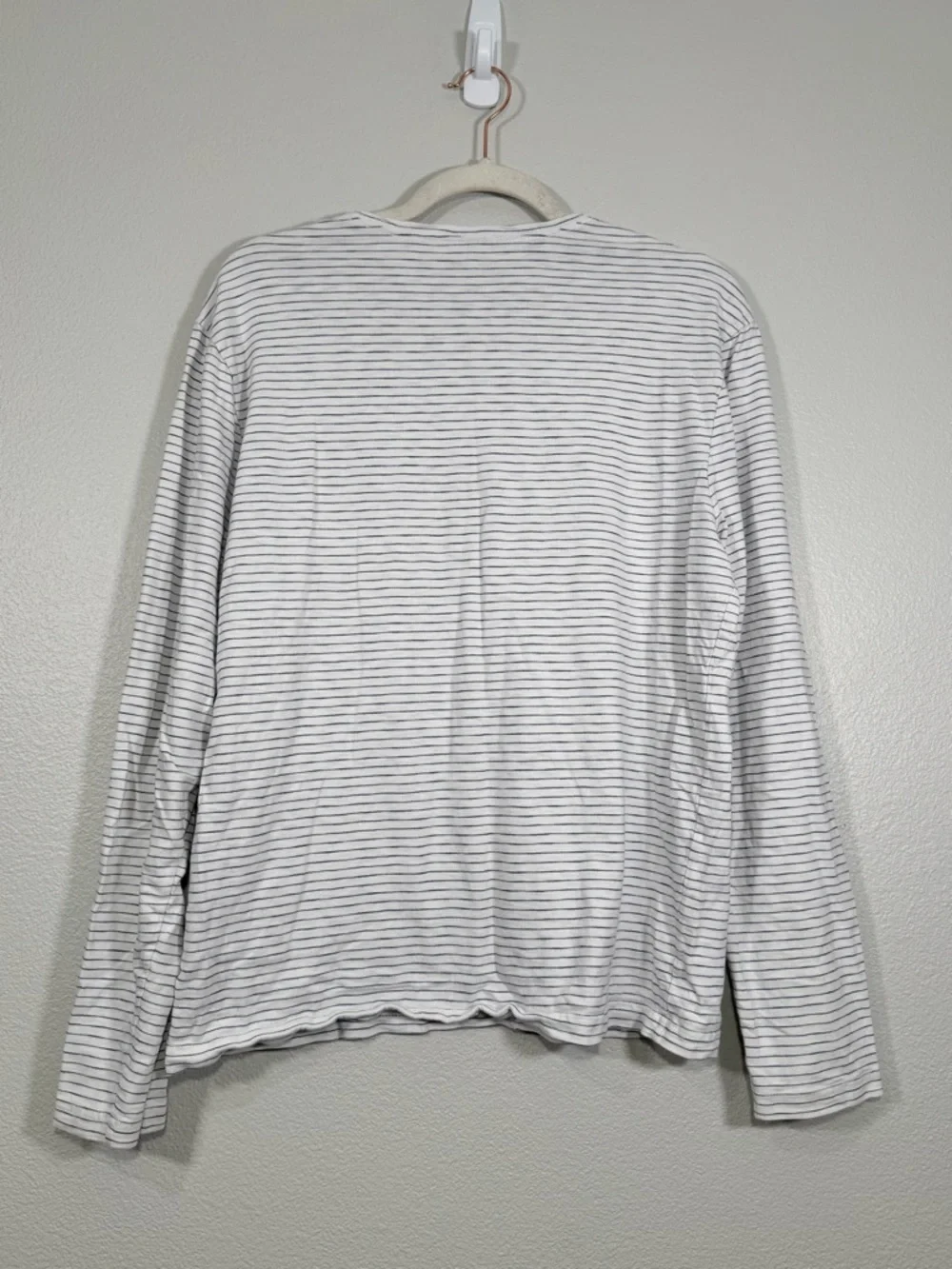 J. Crew Shirt Long-Sleeve Tee Stripe White Black 100% Cotton Knit Top Women M